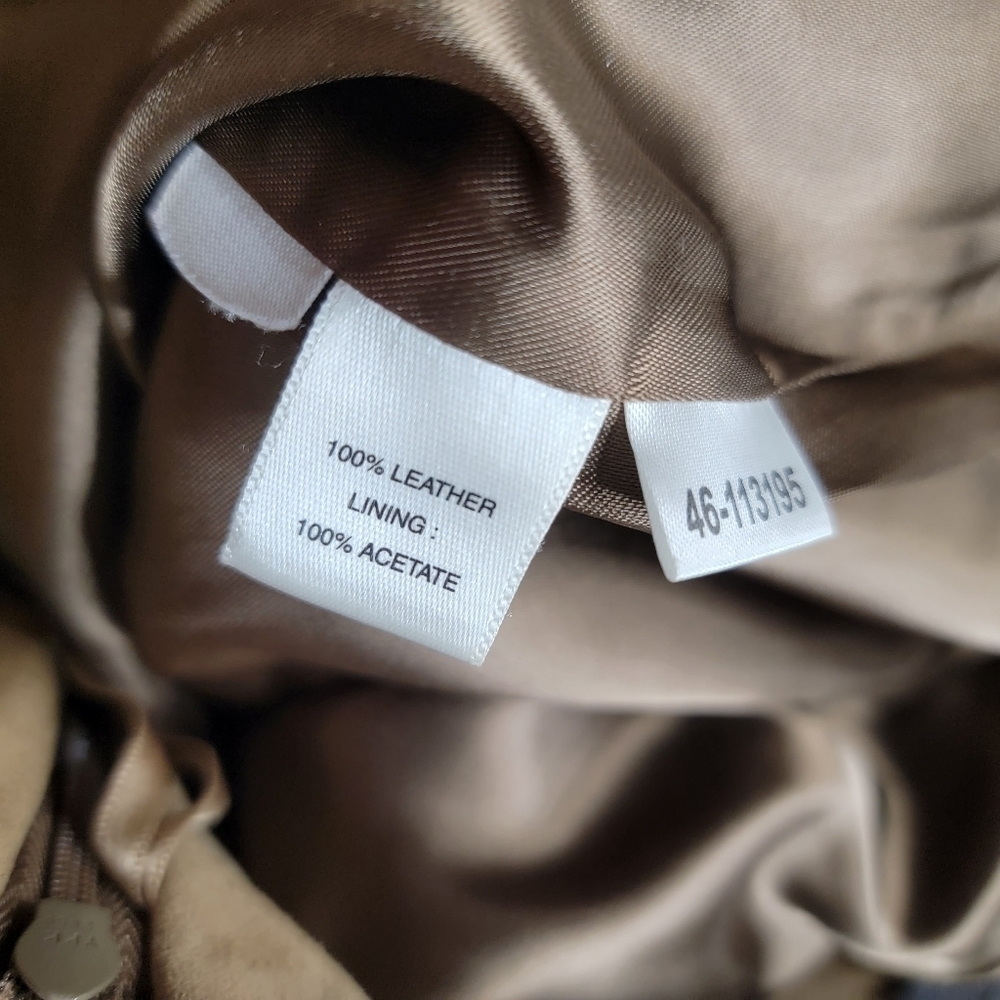 Vtg Ann‎ Taylor Petites 100% Leather Shell Tan A Line Skirt Size 2P - Picture 11 of 11